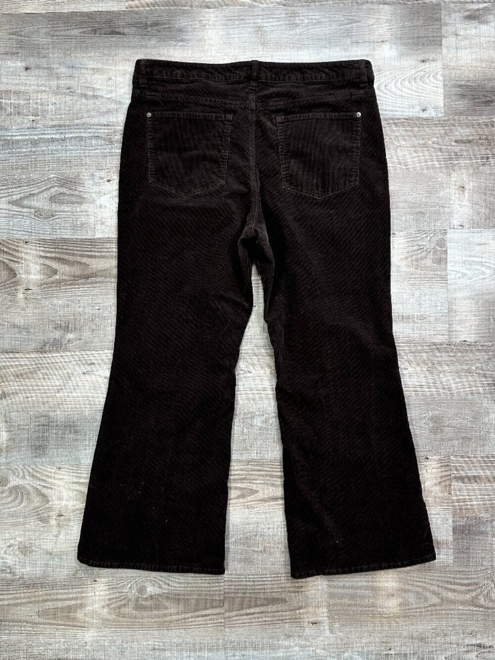 Quince Women Stretch Corduroy Cropped Wide Leg Pants Patch Pockets Espresso 16 - Picture 3 of 10